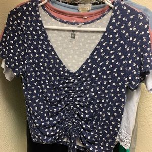 Blue floral crop top